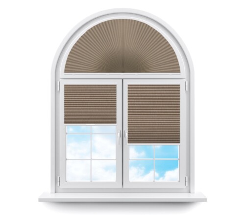 Плиссе арочные (шторы, жалюзи) оттава б.о коричневый цена. Купить в «Мастерская Жалюзи»