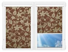 Рулонные шторы UNI Ажур-коричневый цена. Купить в «Мастерская Жалюзи»