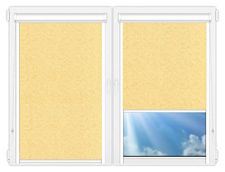 Кассетные рулонные шторы UNI Шелк-абрикосовый цена. Купить в «Мастерская Жалюзи»