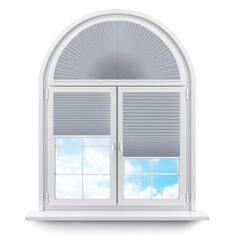 Плиссе арочные (шторы, жалюзи) пальма св серый